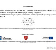 Dyżur Mobilnego Punktu Informacyjnego Funduszy Europejskich Dyżur Mobilnego Punktu Informacyjnego Funduszy Europejskich