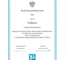 Podziękowanie Pary Prezydenckiej Podziękowanie Pary Prezydenckiej