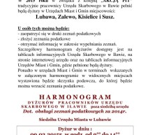 Harmonogram dyżurów w Lubawie pracowników Urzędu Skarbowego w Iławie