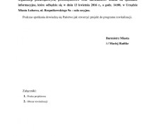 Ogłoszenie o aktualizacji programu rewitalizacji Ogłoszenie o aktualizacji programu rewitalizacji