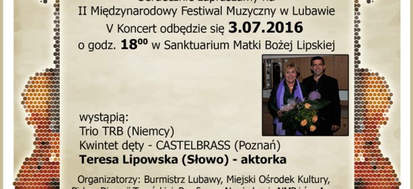 Teresa Lipowska zakończy II Międzynarodowy Festiwal Muzyczny w Lubawie